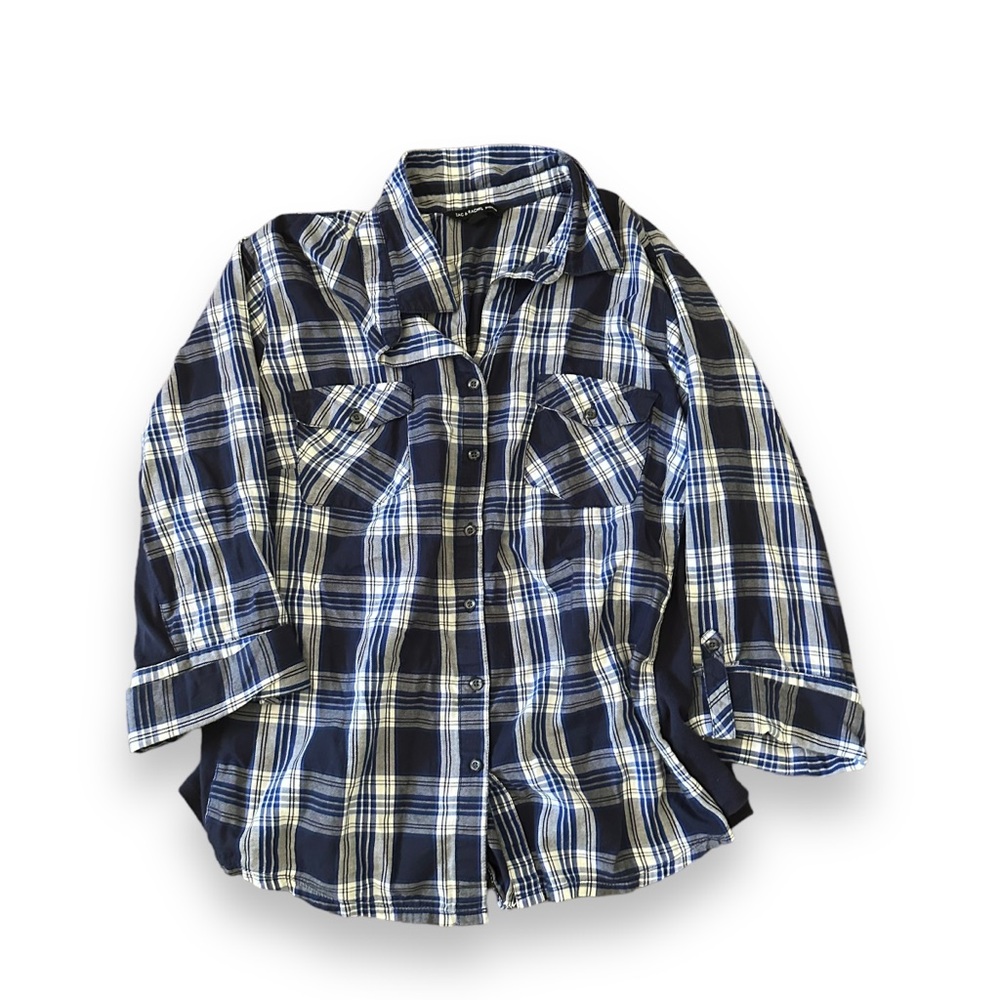 Zac & Rachel blue plaid flannel